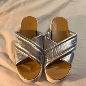 UGG Metallic Silver Women's Mules